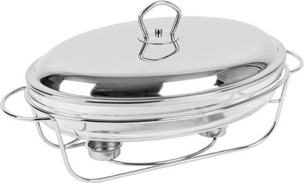 Chafing Dish - Warmhouder Buffet - Warm Serveren - Gehard Glas - 3L Inhoud - Zilver
