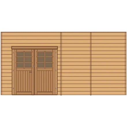 Solid Voorwand Met Dubbele Deur ‘s7746’ Geïmpregneerd Hout 480x245cm