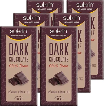 Sukrin | Pure Chocolade | 6 Stuks | 6 x 85g