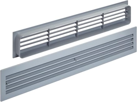 Ventilatierooster ovaal 457 x 92 mm met sleufperforatie voor deuren