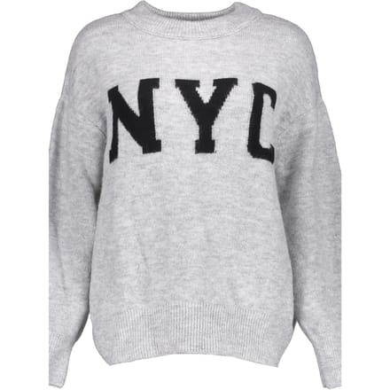 Geisha Pullover Nyc Grey/black Maat: XS | Sweaters Outlet | Dames | Zwart