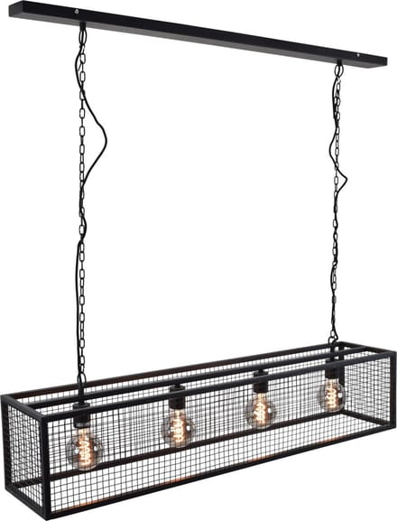 Urban Interiors Frame Gaas Hanglamp 4 lichts Zwart - Metalen frame - 120x25x145