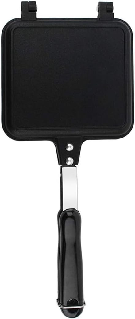 Dubbele Wafelmaker - Koekenpan Bakplaat - Snel Ontbijt - Non-stick Coating - 41 x 20 cm - Zwart