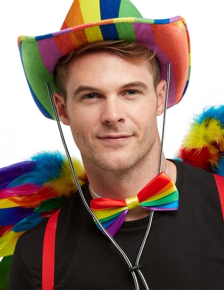 Smiffys - Rainbow Stetson Kostuum Hoed - Regenboog