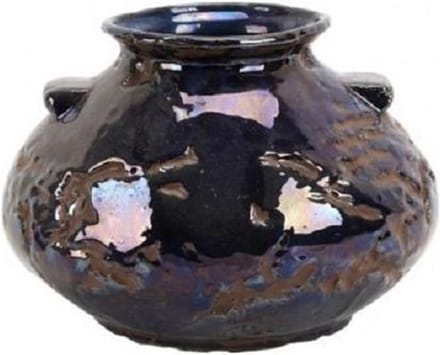 PTMD - Vaas - blauw - bruin H22 x Ø 16 cm - aardewerk