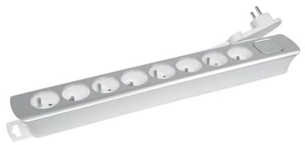 Stopcontacten met interne kabel en platte stekker 8x met 1,4 m kabel
