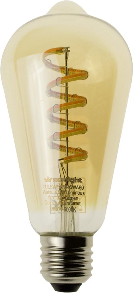 Tuya slimme led filament lamp goud - E27 fitting Edison - Dual White - Smart lamp - Slimme verlichting
