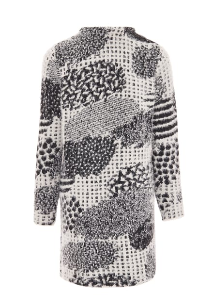 Faina Vest Dames wol wit zwart