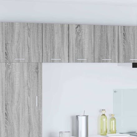 vidaXL - Hangkast - 2 - st - Grijs - Sonoma - en - Wit - Bewerkt - hout