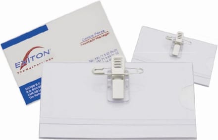 Exiton naam badges - 58x90mm - 50 Stuks - Metalen Klem