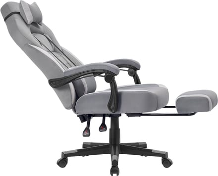 SONGMICS - Gaming Stoel - Met Voetsteun Hoofd en Lendenkussen - Fluwelen Bekleding