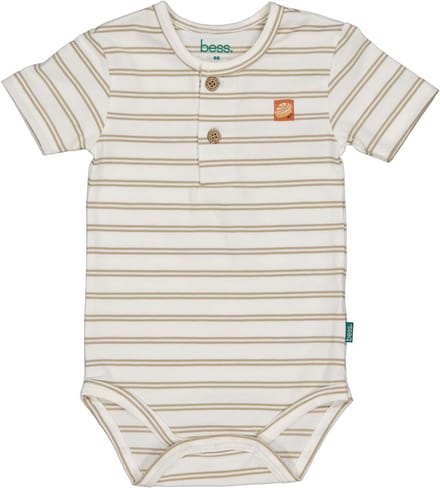 B.E.S.S. Baby jongens Shirt Romper beige/zand maat 74