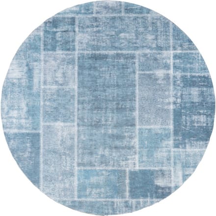 Veer Carpets Karpet mijnen rond grijs/blauw ø120 cm