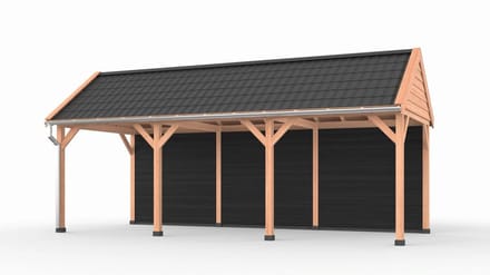 Douglas overkapping zadeldak, 750 x 300, met achterwand, Westwood Ruiter Basic