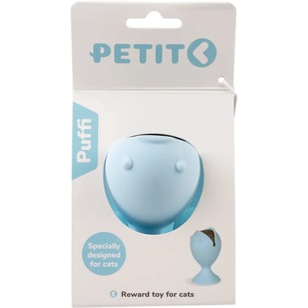 Ebi Petit snackspeeltje Puffi met catnipbal Blauw
