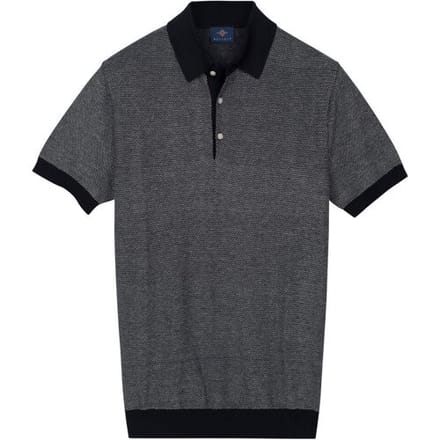 Baileys Polo Knitted Two-Tone Jacquard Texture Navy / male