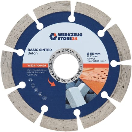 WS24 Diamantdoorslijpschijf Basic Sinter Beton 115 mm - WS24-100429