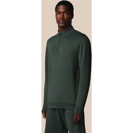 Heren Flex Lange Mouwen Kwartrits Sweatshirt - Donkergroen