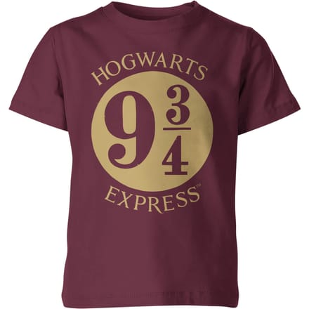 Harry Potter Platform 9 3/4 Kinder T-shirt - Wijnrood - 98/104 (3-4 jaar)