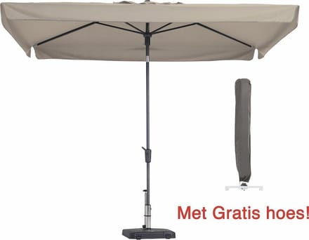 Parasol Rechthoek Ecru Madison 200 x 300 met gratis Cover4All hoes!