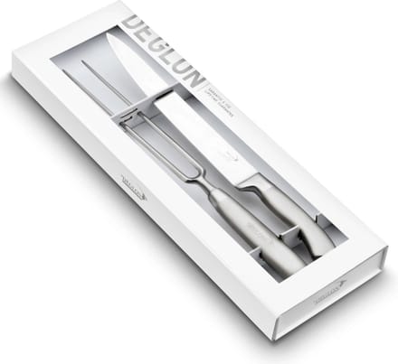 Déglon Cadeauset – Snijmes 22 cm & Vleesvork 21 cm – Duurzaam Roestvrij Staal – Stijlvol & Functioneel