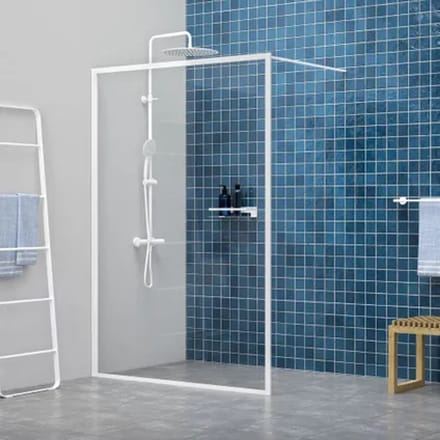 Sealskin Inloopdouche Contour 138x200cm - Mat Wit Profiel - 6 Mm Helder Glas