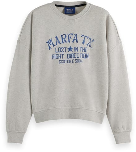 Scotch & Soda Denim Graphic Oversized Fit Sweatshirt