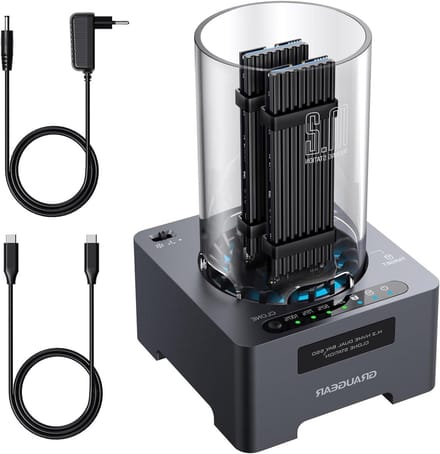 SSD Docking Station - NVMe Kloner - Data Overzetten - PC-vrij Klonen - 20Gbps - Zwart
