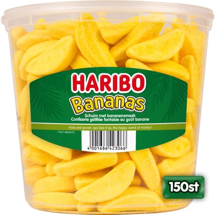 Haribo Bananas - snoep schuim bananensmaak - 150 stuks silo