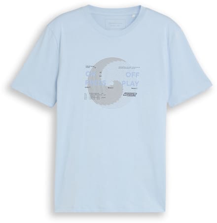 Tom Tailor Denim - T-shirt met print - Maat M - Light Metal Blue