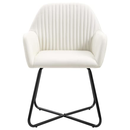 vidaXL - Eetkamerstoelen - 2 - st - stof - crèmekleurig