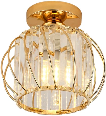 Haobosic - LUXE KRISTALLEN PLAFONDLAMP MET GOUDEN RAND