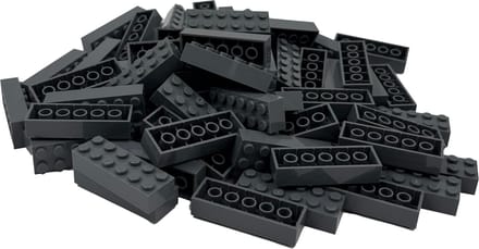 100 Bouwstenen 2x6 | Donkergrijs | Compatibel met Lego Classic | Keuze uit vele kleuren | SmallBricks