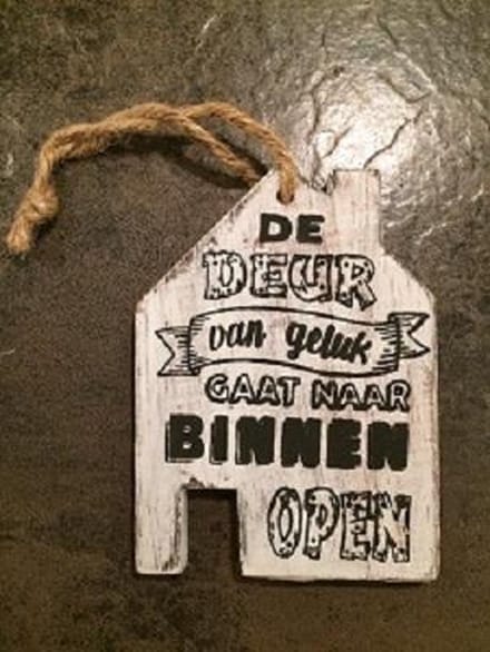 Tekst Label De deur van geluk