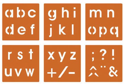 Graine Creative sjablonen alfabet klein - creatieve letters en symbolen.