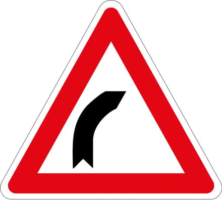 Bocht naar rechts sticker - J2 | 30 cm