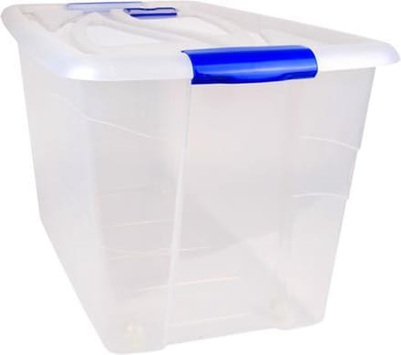 Hega Hogar Opbergbox - Wieltjes - 90 l - Transparant