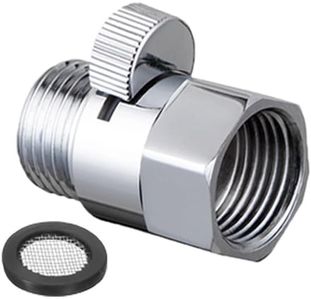 Allecto - Silver Douchekop Afsluitklep van Massief Messing - Waterstroomregulator