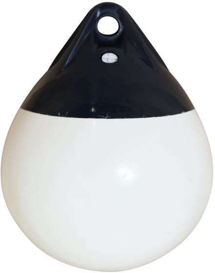 BREG Ronde stootwillen - wit met blauwe kop - Diameter 20 cm