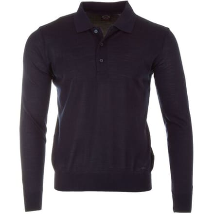 Paul & Shark Trui Merino Extrafine Button Collar Navy / male