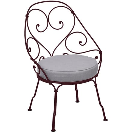 Fermob 1900 Fauteuil Cabriolet - B9 zwarte kers - flanelgrijs