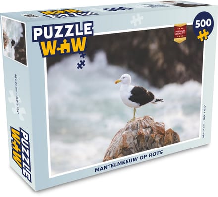 Puzzel Meeuw - Steen - Water - Legpuzzel - Puzzel 500 stukjes