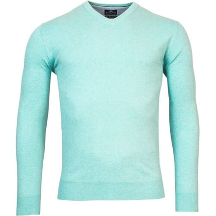 Baileys Trui V-Neck Single Knit Uni Pima Cotton Aqua / male