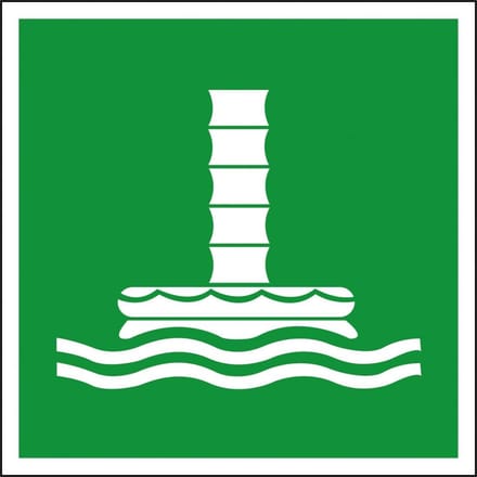 Valpijp voor evacuatie sticker - ISO 7010 - E055 100 x 100 mm