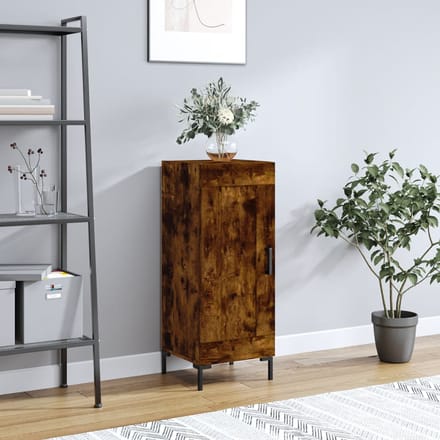vidaXL - Dressoir - 34,5x34x90 - cm - bewerkt - hout - gerookt - eiken