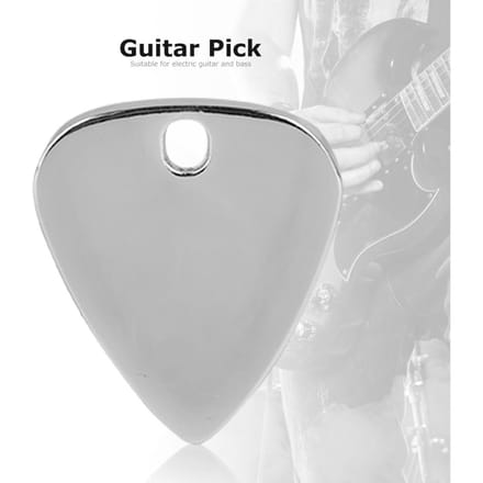 5 Pièces Médiator Métallique pour Guitare Accessoire d'Instruments de Musique(argent) gray