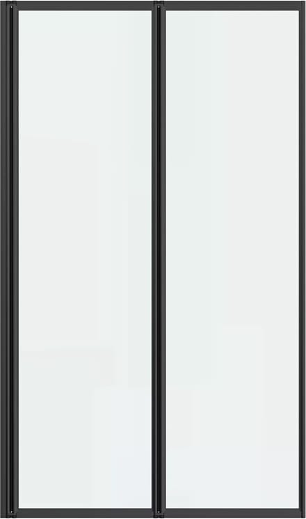 Vente-unique Vouwbaar badscherm van metaal – Matzwart – Industriële stijl – 80 x 140 cm – DISTRICT