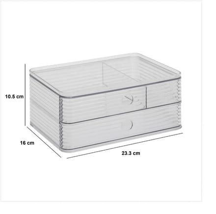 Stijlvol badkamer bakje met 2 lades Five® - Plastor - Transparant