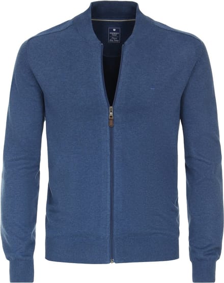 Redmond heren vest katoen - opstaande kraag - blauw (middeldik)
