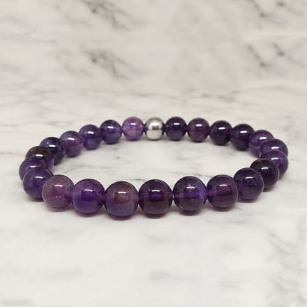 Mei's - Handmade Gems - armband dames - amethist paars - polsmaat 16 cm